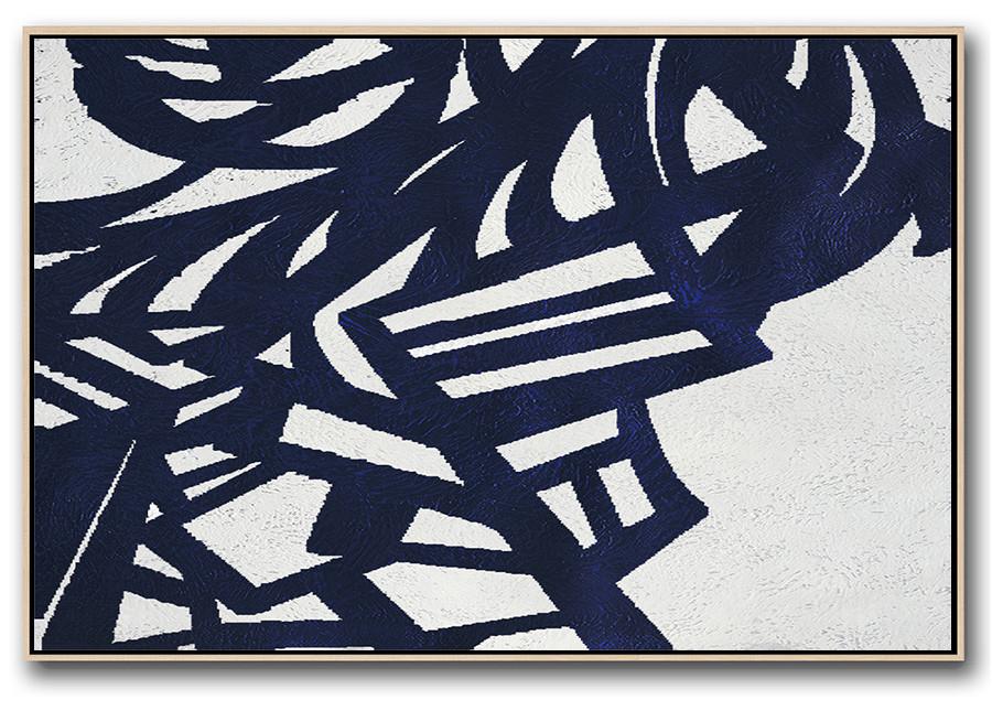 Horizontal Navy Minimalist Art #NV97C - Click Image to Close